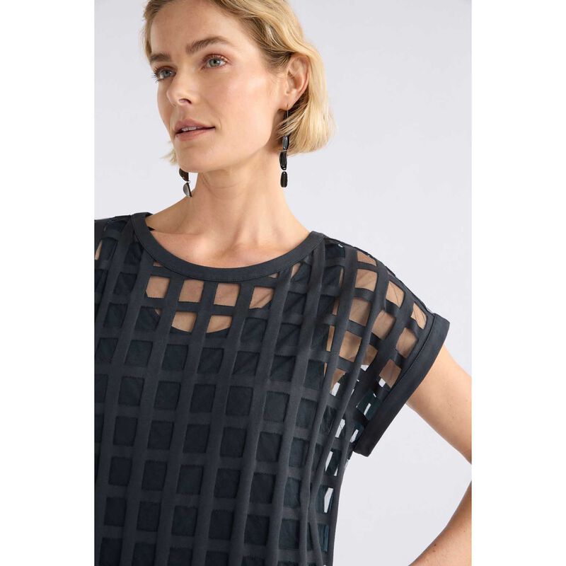 ELK Grid Burnout Midi Dress image number 3